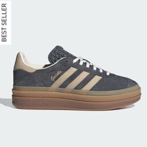 NWT Adidas Gazelle Bold Platform Sneakers Grey Six Magic Beige Size Women’s 6.5